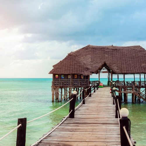 Jetty on the Zanzibar. Rest in the tropics